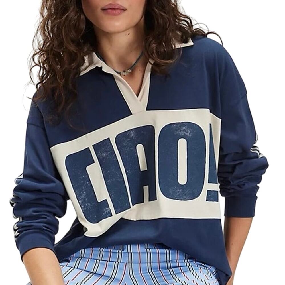 DAYDREAMER Ciao! Rugby Long Sleeve Sweatshirt Size L New w/o Tag MSRP $175